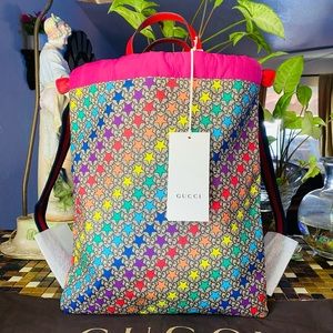Gucci Women's Multicolor Star GG Canvas Drawstring Backpack